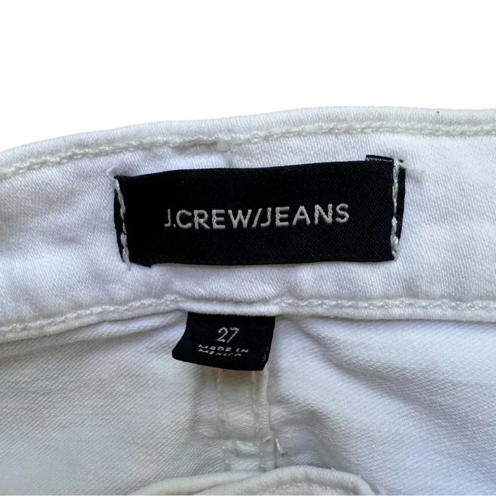 J Crew White Jeans 9” High-rise Toothpick Skinny Denim Pants - Picture 9 of 15
